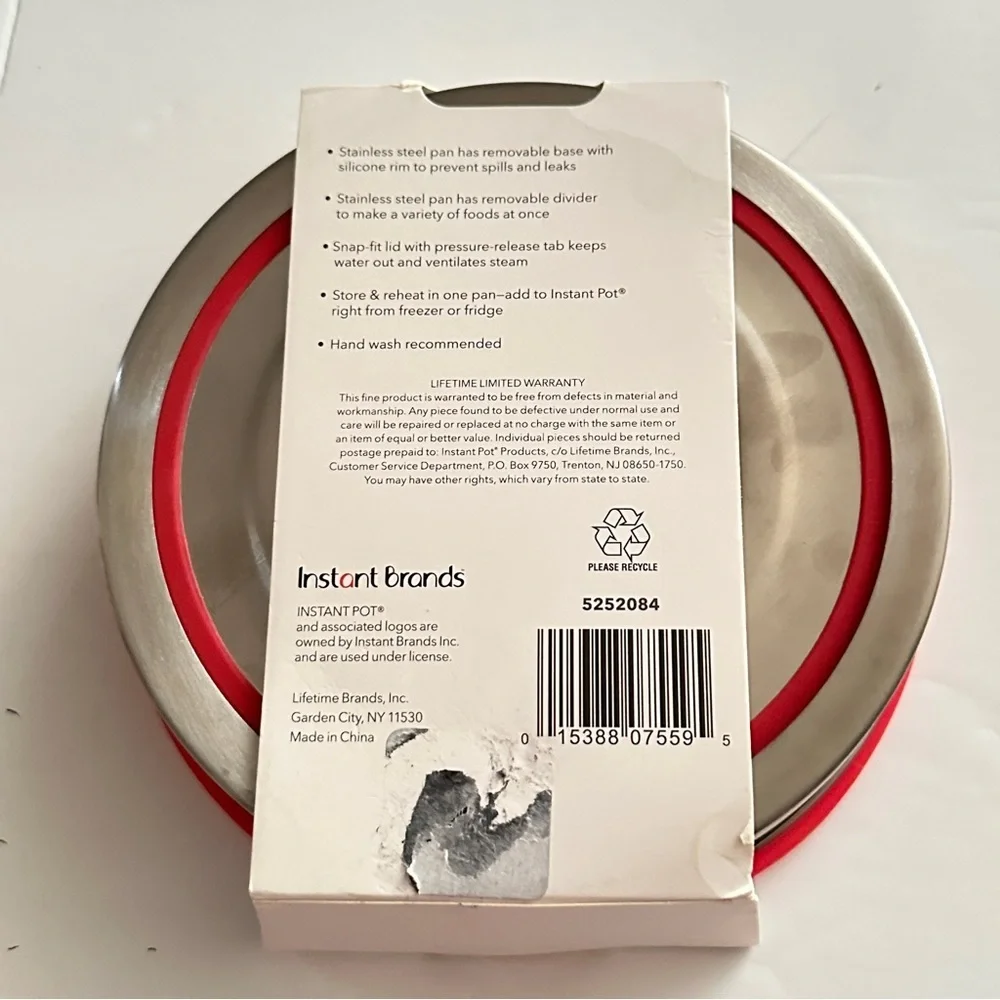 👉 Instant Pot Cook Bake Pan w Lid and Divider – 6 & 8 Qt Compatible New